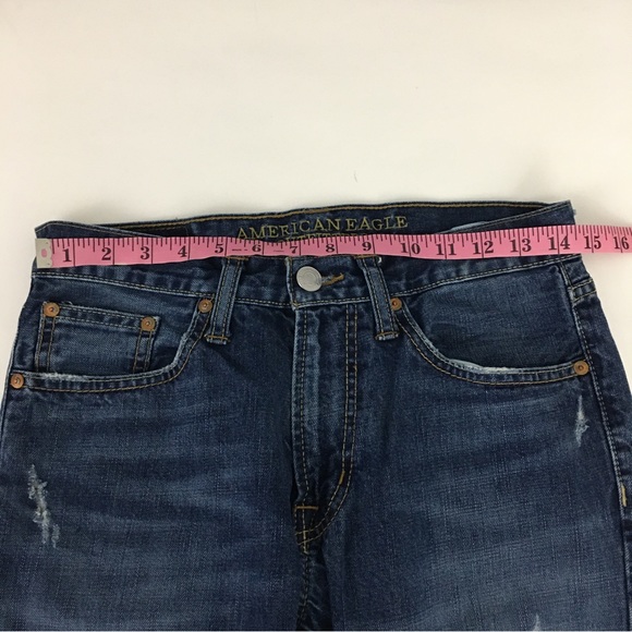 American Eagle Original Straight Medium Wash Distressed Jeans Men’s 28 - Picture 10 of 12